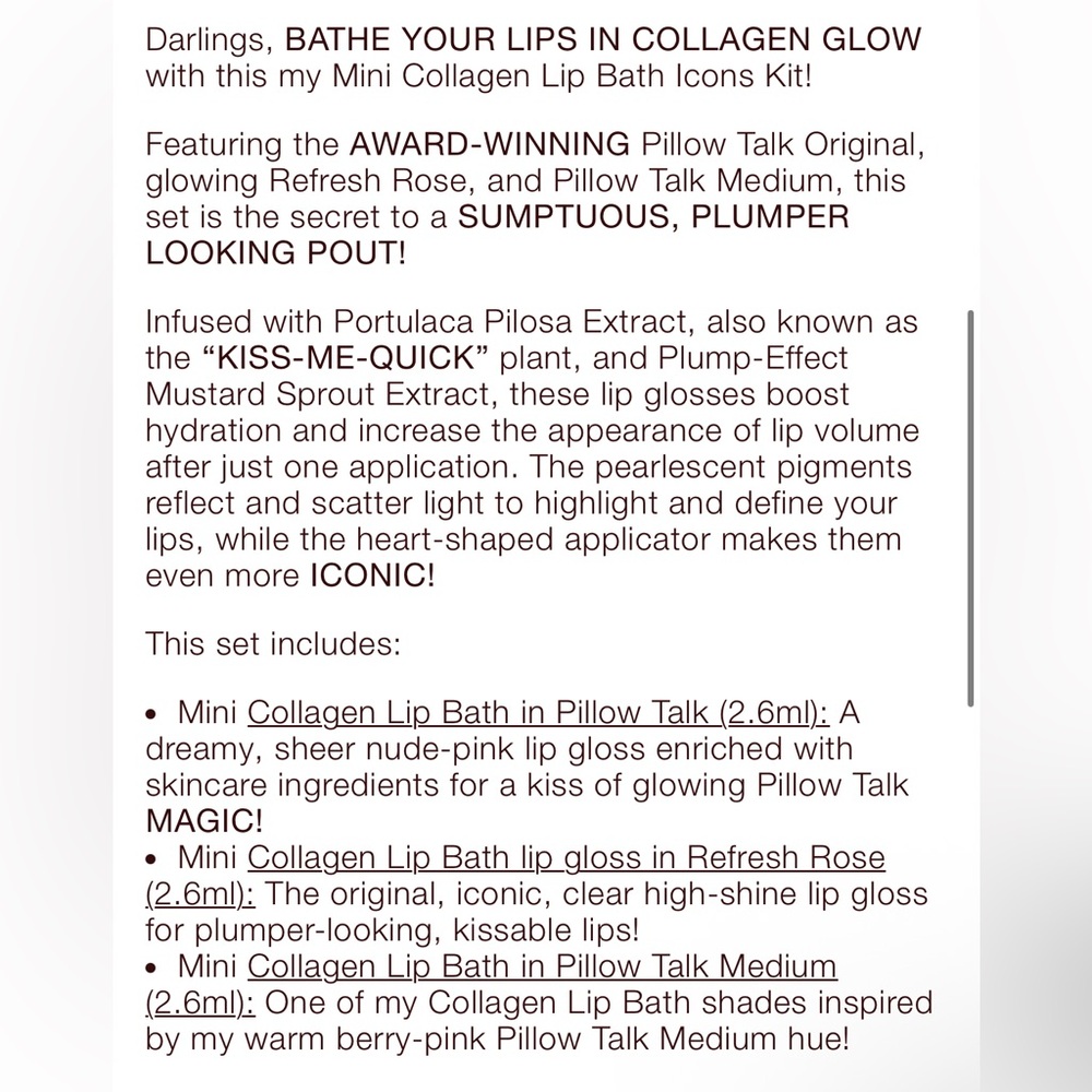 🌸 CHARLOTTE TILBURY MINI COLLAGEN LIP BATH ICONS - LIMITED EDITION LIP KIT - Picture 8 of 8